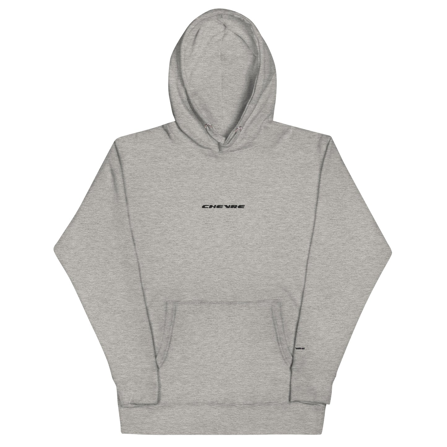 chevre basic carbon grey hoodie black stitching front