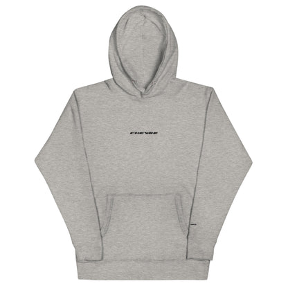 chevre basic carbon grey hoodie black stitching front