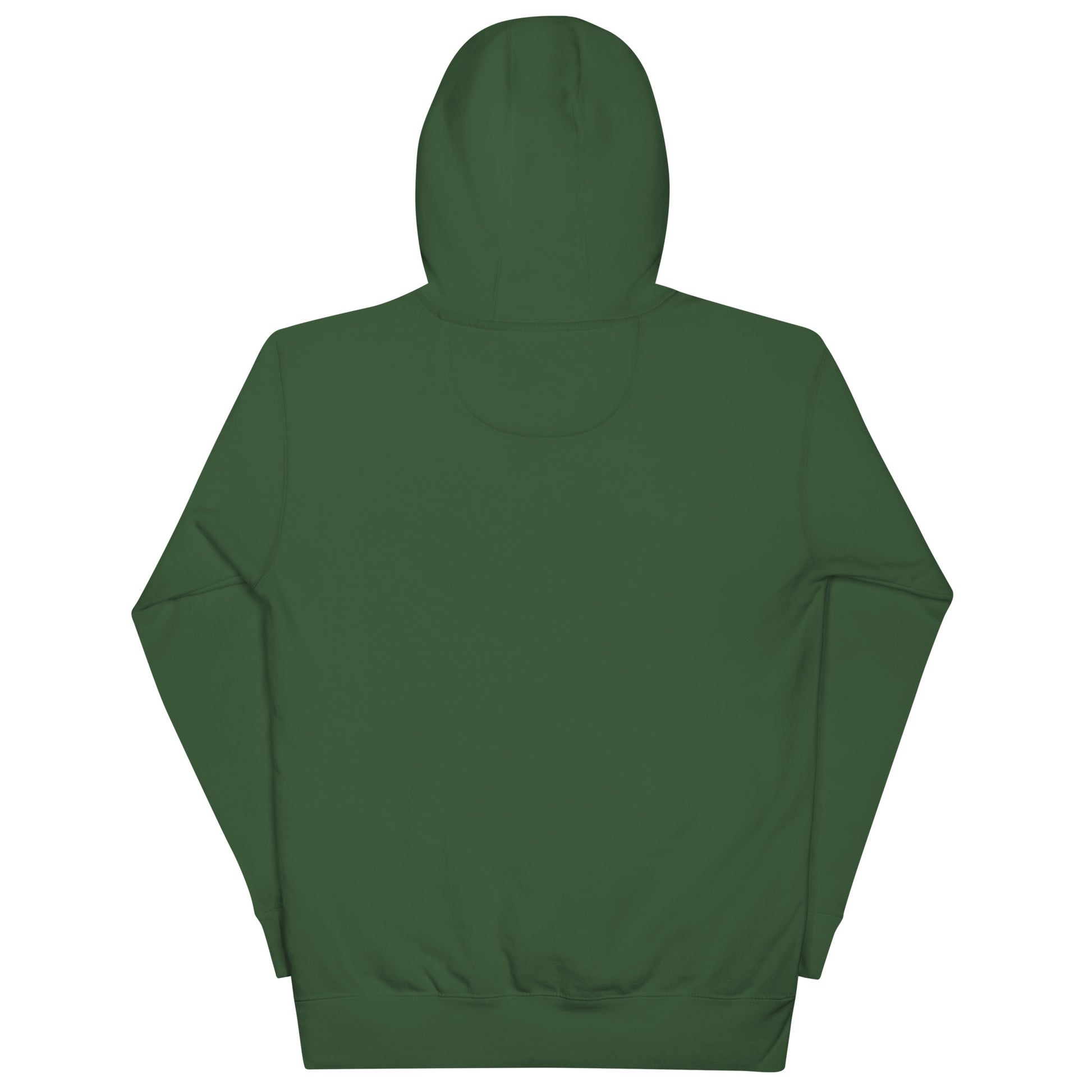 chevre basic forest green hoodie white stitching back
